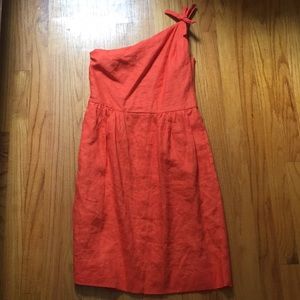Orange one shoulder dress